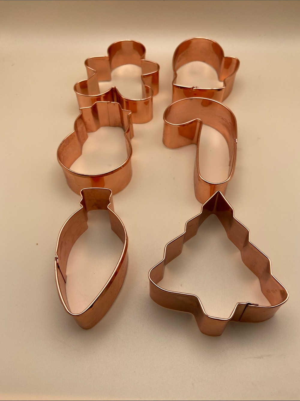 Copper Christmas Cookie Cutter Set — 6-Piece Winter Holiday Shapes